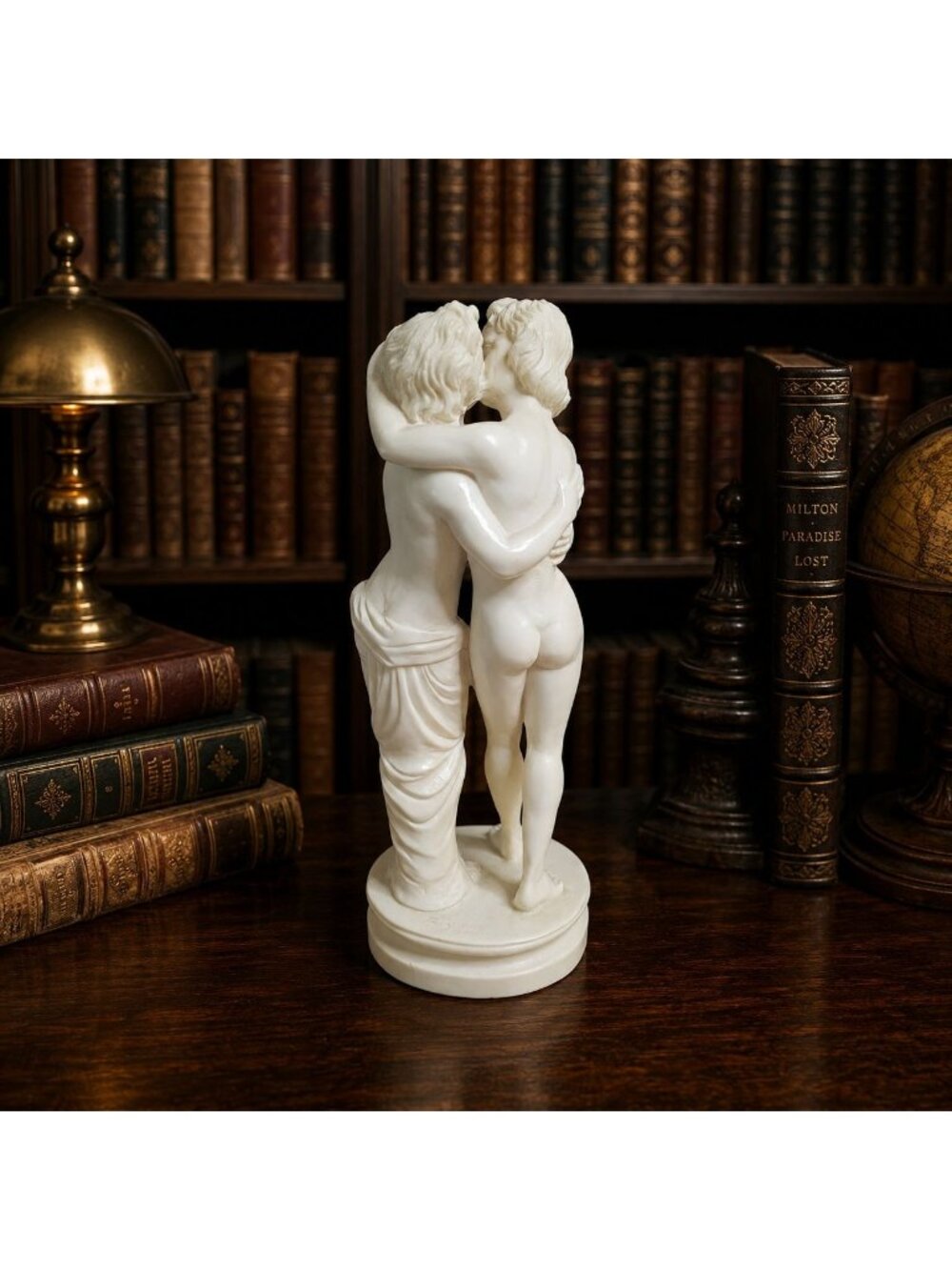 Amilcare Santini Classical Statuette Figurine "The Kiss" Man & Woman 10"